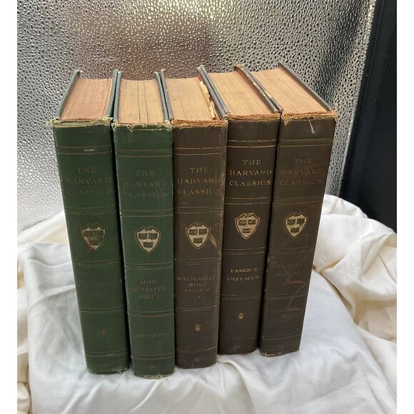 Lot Of 5 Harvard Classics Hardback Books - Don Quixote/Famous Prefaces/Poetry - Picture 1 of 4